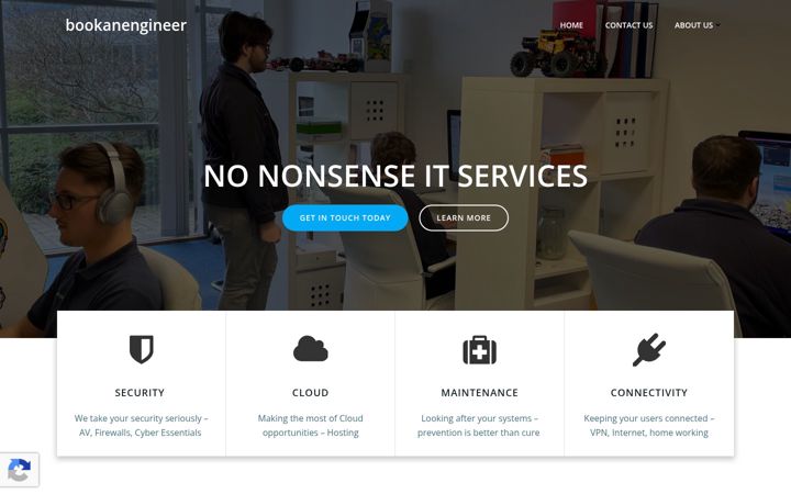 Screenshot of bookanengineer.com