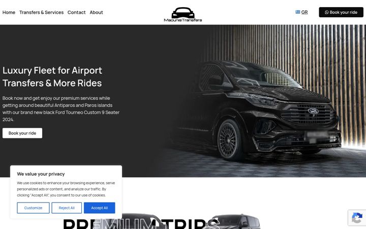 Screenshot of bookantiparostransfers.com