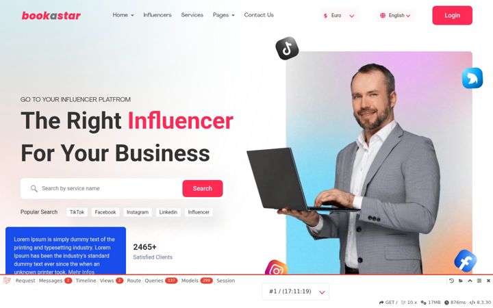 Screenshot of bookastar.de