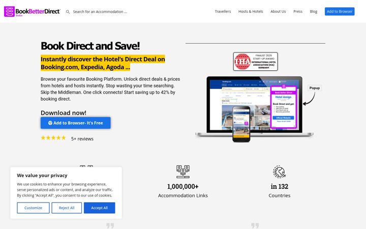 Screenshot of bookbetterdirect.com