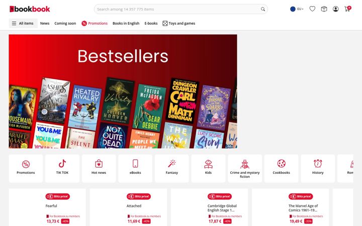 Screenshot of bookbook.eu