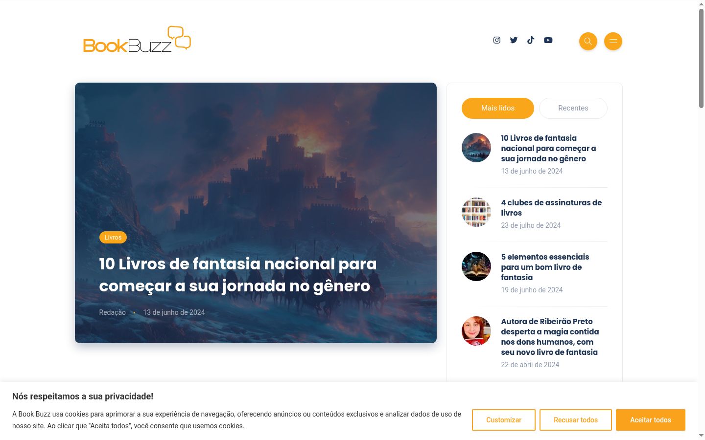 Screenshot del banner di consenso mostrato prima di qualsiasi interazione