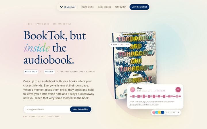 Screenshot of bookclub.com