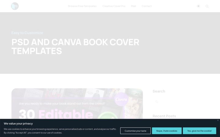 Captura de pantalla de bookcovermall.com