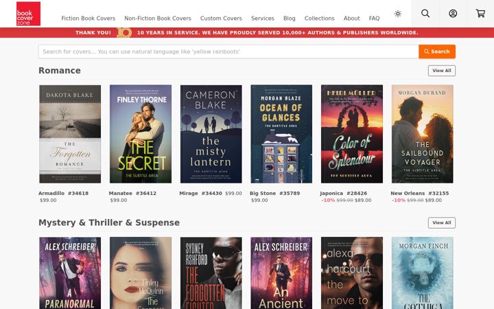 Captura de pantalla de bookcoverzone.com