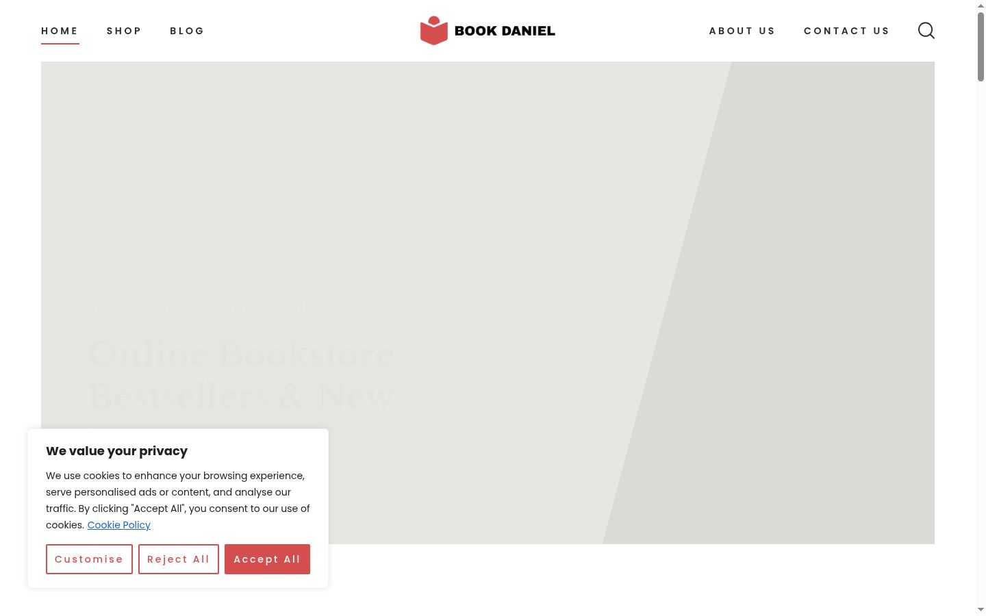 Screenshot of the consent banner shown before any interaction
