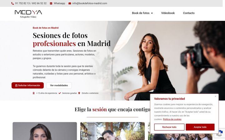 Screenshot of bookdefotos-madrid.com