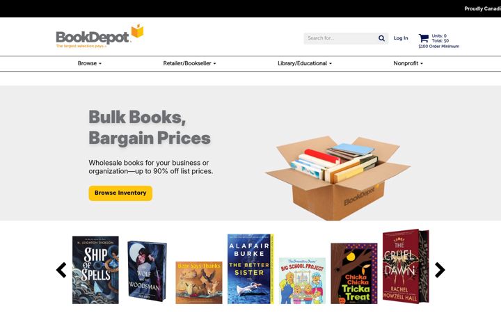 Screenshot of bookdepot.ca
