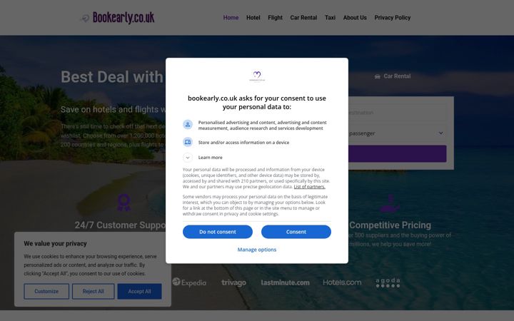 Screenshot του bookearly.co.uk
