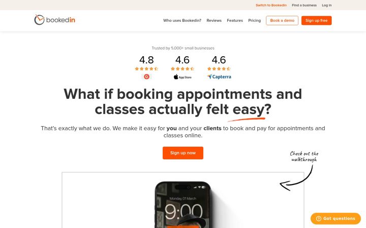 Screenshot of bookedin.com