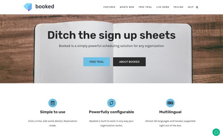 Captura de pantalla de bookedscheduler.com