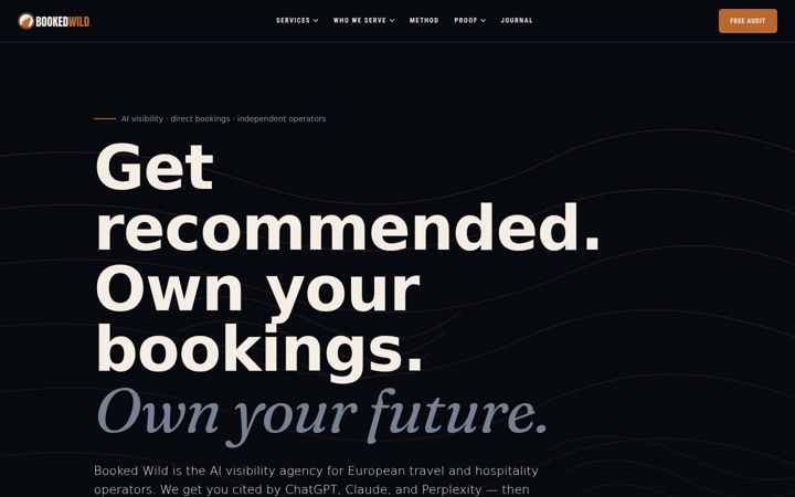 Screenshot of bookedwild.com