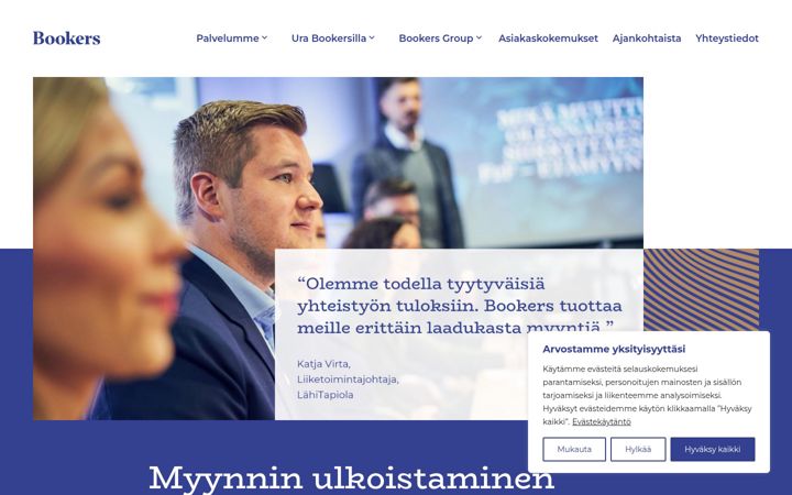 Screenshot of bookers.fi