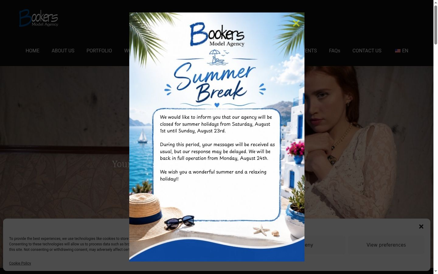 Ekrānuzņēmums ar piekrišanas baneri, kas tika rādīts pirms jebkādas mijiedarbības