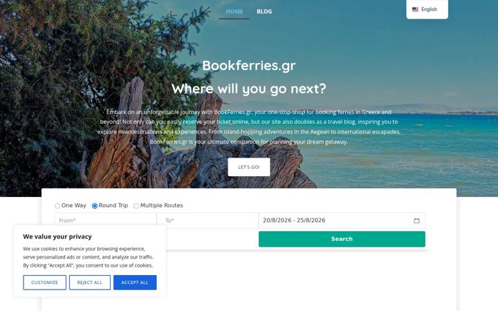 Screenshot of bookferries.gr