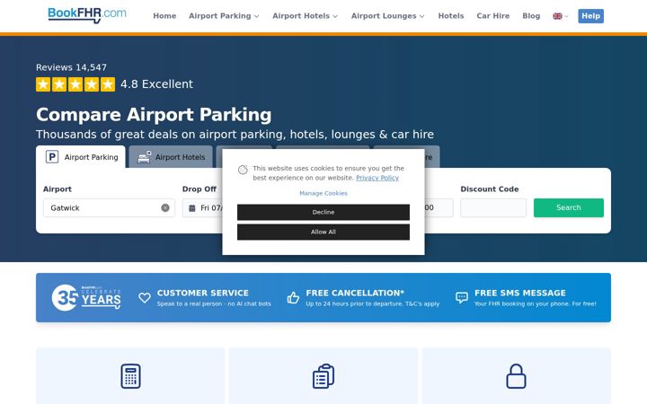 Screenshot of bookfhr.com