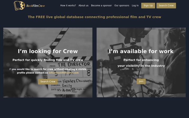 Screenshot of bookfilmcrew.com