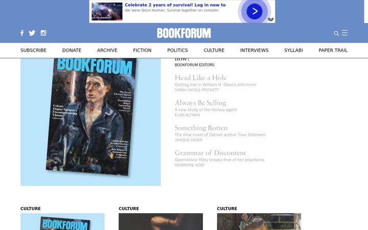 Screenshot of bookforum.com