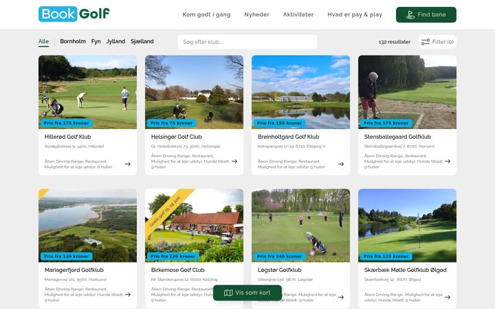 Screenshot of bookgolf.dk