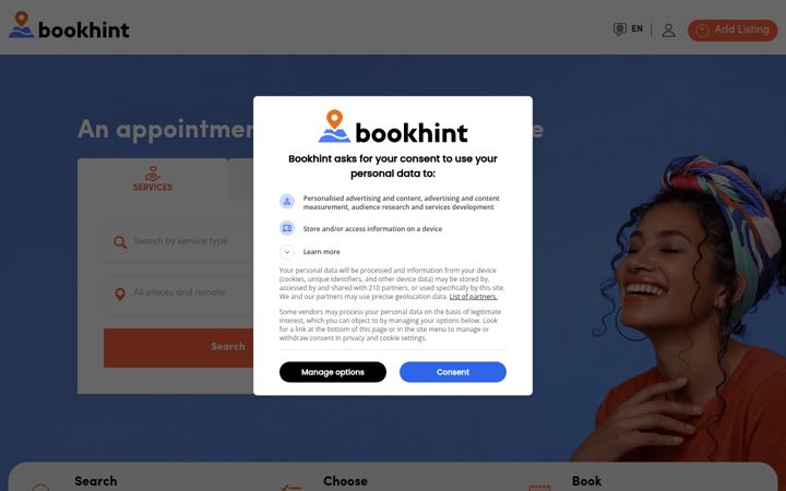 Ekrano kopija bookhint.com
