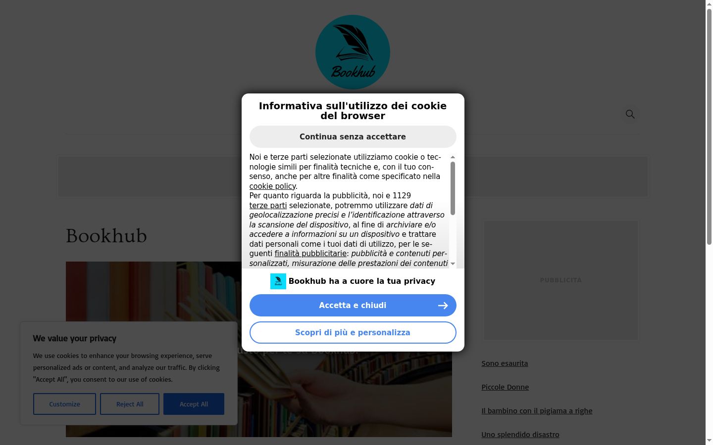 Sutikimo reklamjuostės, rodytos prieš bet kokią sąveiką, ekrano kopija