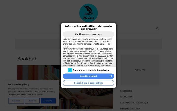 Ekrano kopija bookhub.altervista.org