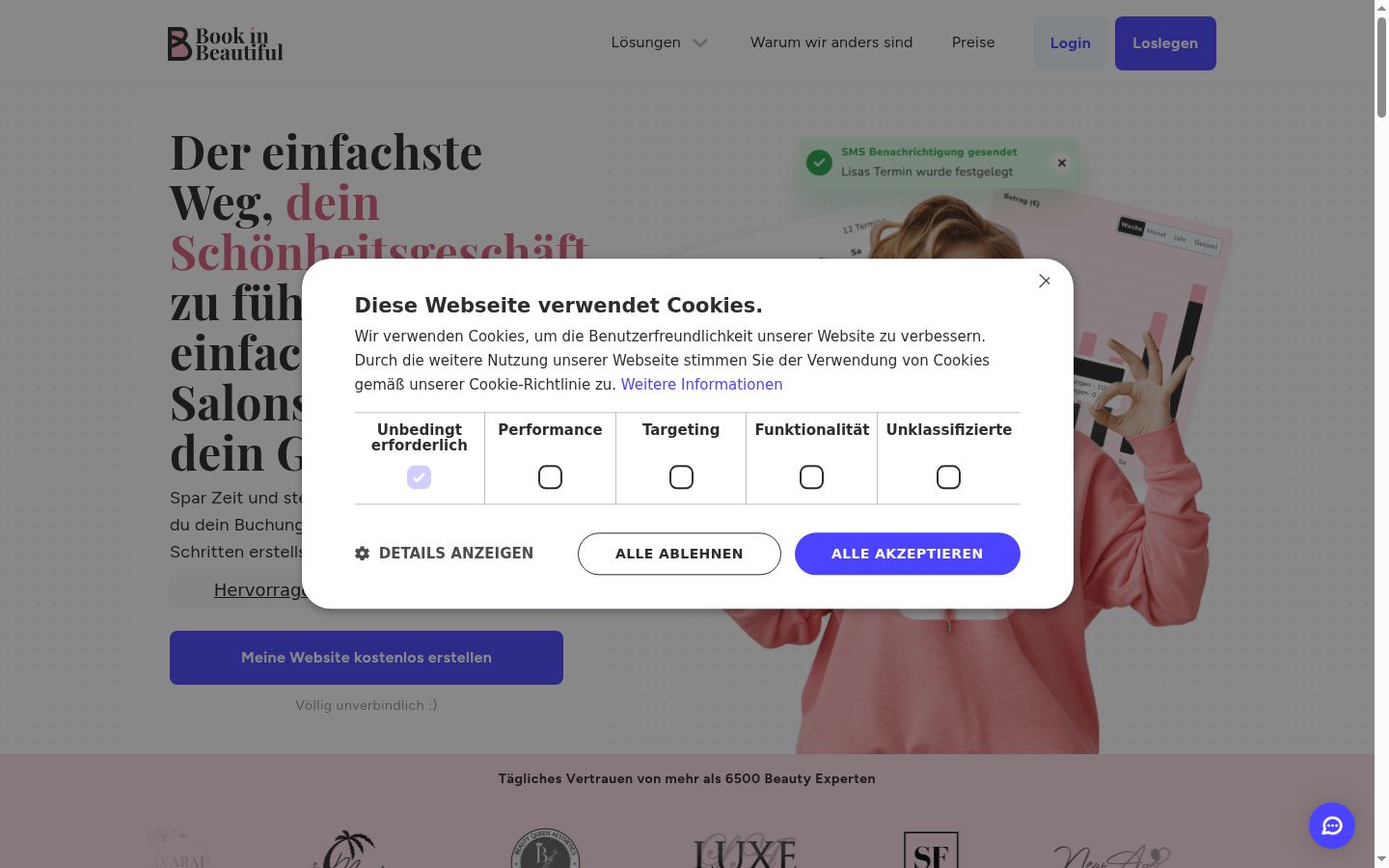 Screenshot van de toestemmingsbanner zoals getoond vóór enige interactie