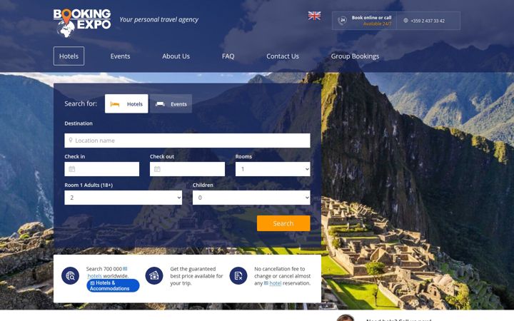Screenshot of booking-expo.com
