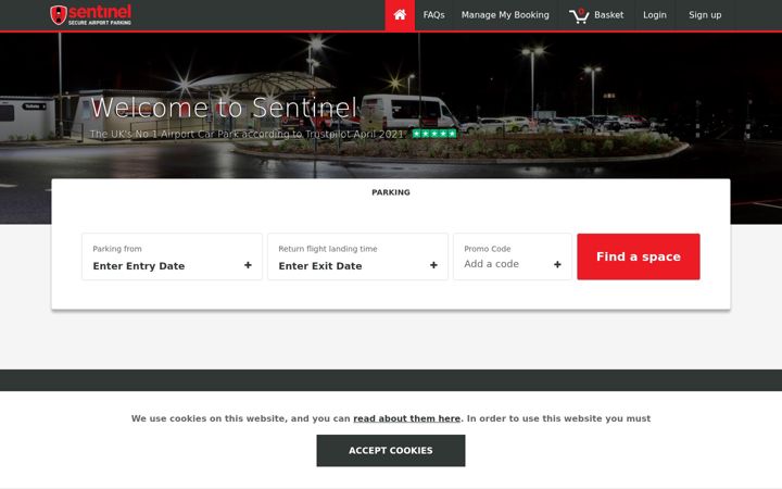 Screenshot of booking-sentinelcarpark.co.uk