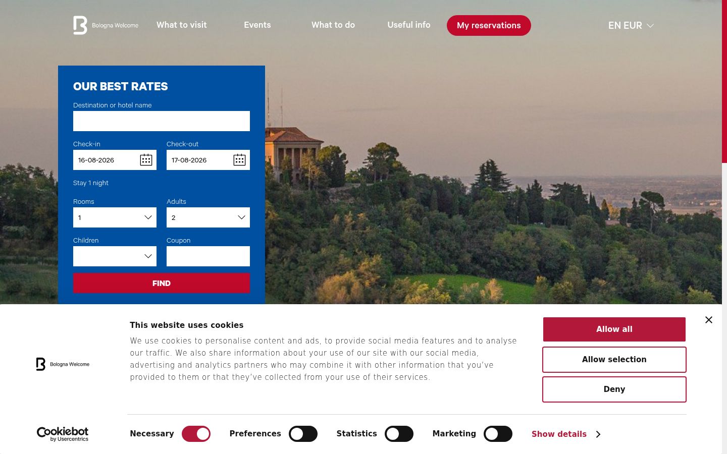 Screenshot of the consent banner shown before any interaction