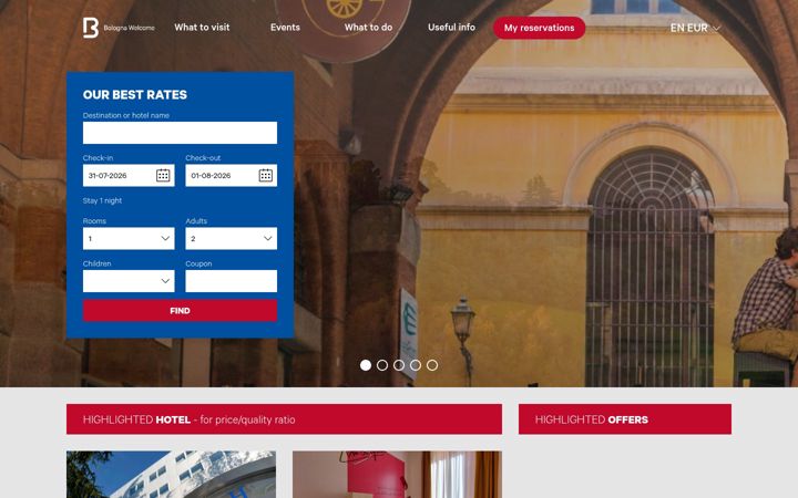 Screenshot of bookingbolognawelcome.com