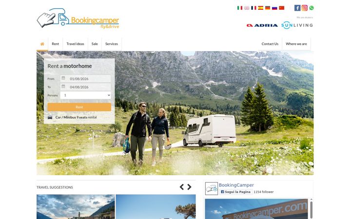 Screenshot of bookingcamper.it