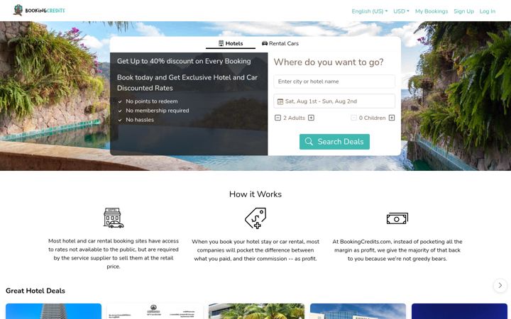 Képernyőkép: bookingcredits.com