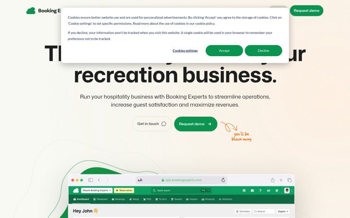 Screenshot ta' bookingexperts.com