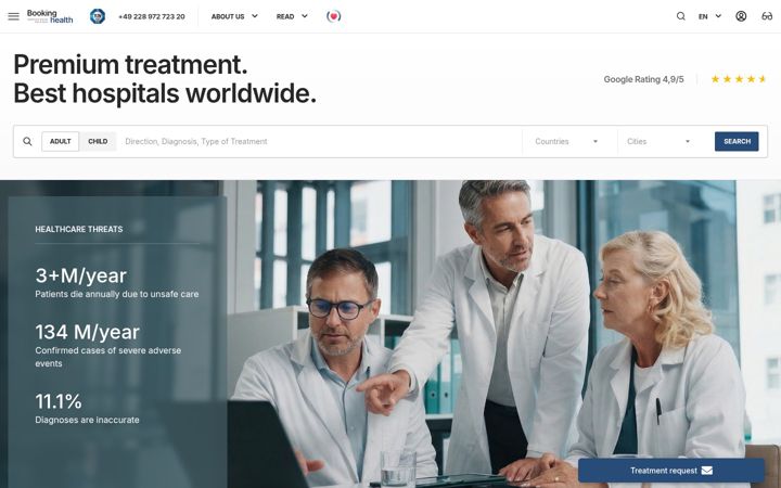 Screenshot of bookinghealth.com