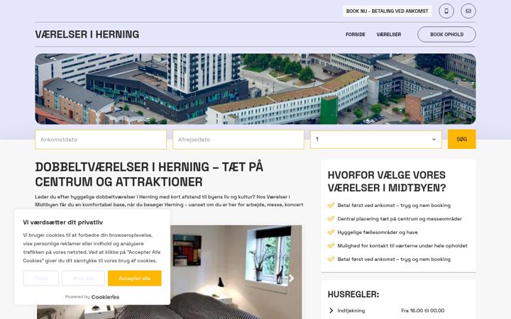 Screenshot of bookingherning.dk