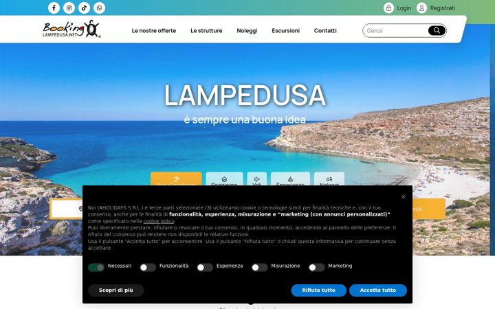 Screenshot of bookinglampedusa.net