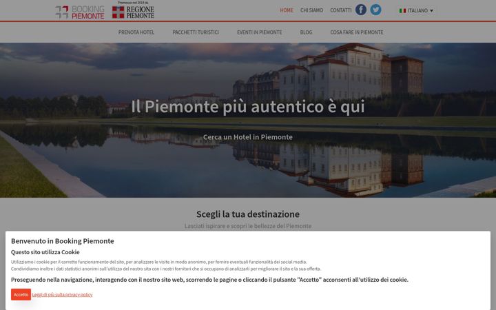 Screenshot of bookingpiemonte.it