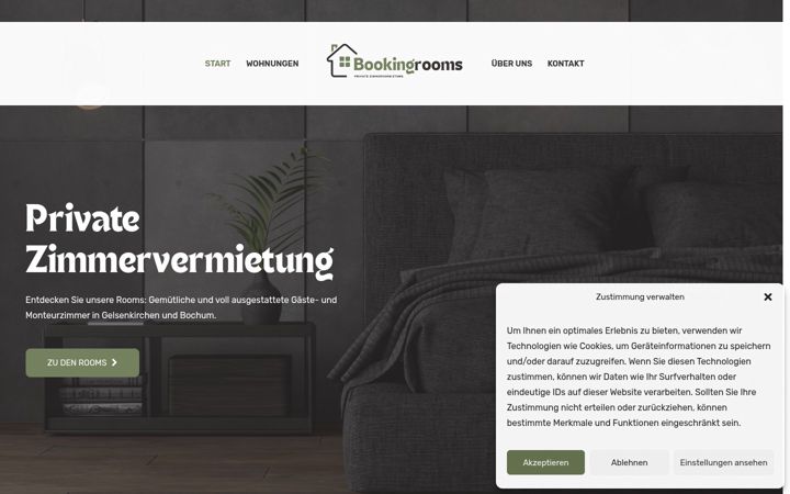 Screenshot of bookingrooms-zimmervermietung.de