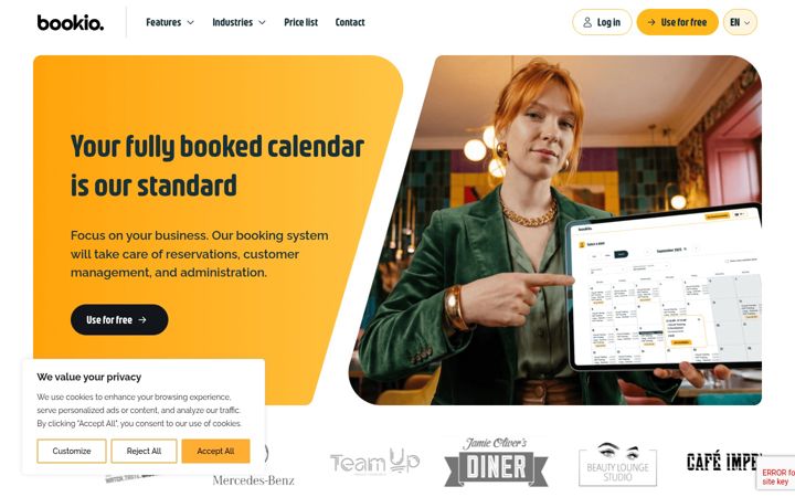 Screenshot of bookio.com