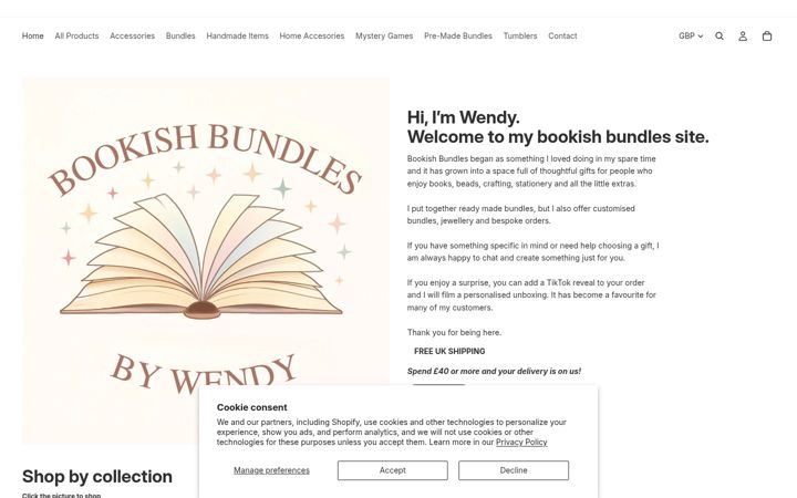 Screenshot of bookishbundles.co.uk