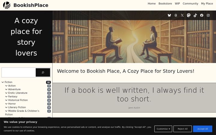 Ekrānuzņēmums no bookishplace.com