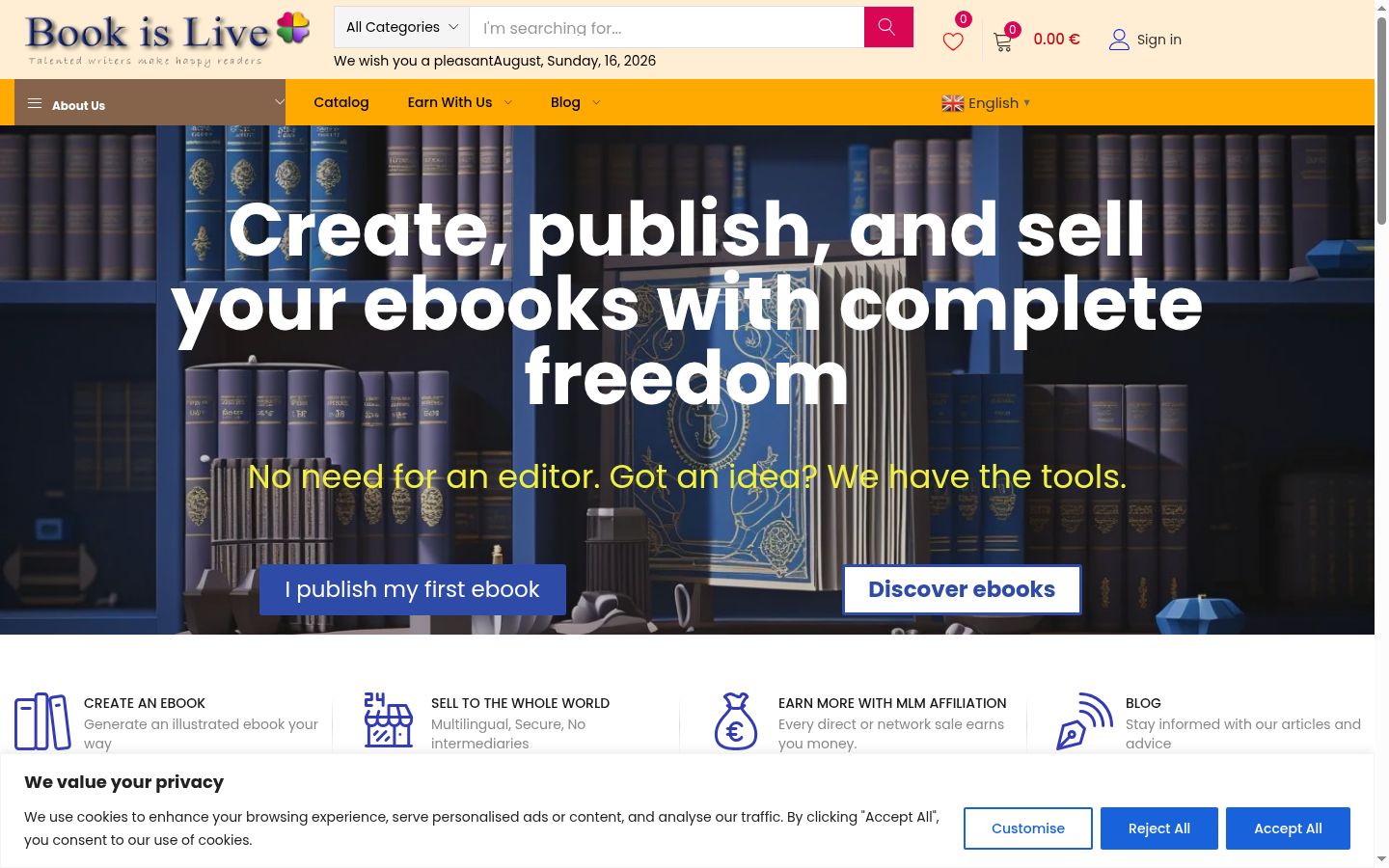 Screenshot del banner di consenso mostrato prima di qualsiasi interazione