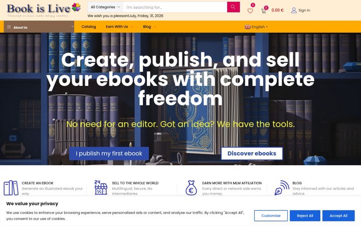 Screenshot of bookislive.com