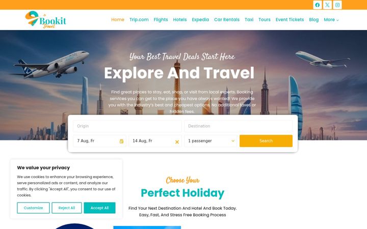 Screenshot of bookit.travel