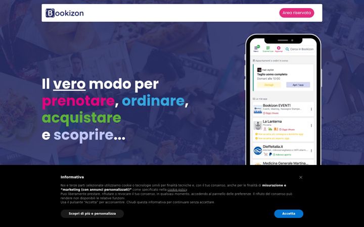 Screenshot stránky bookizon.it