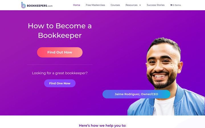 Screenshot of bookkeepers.com