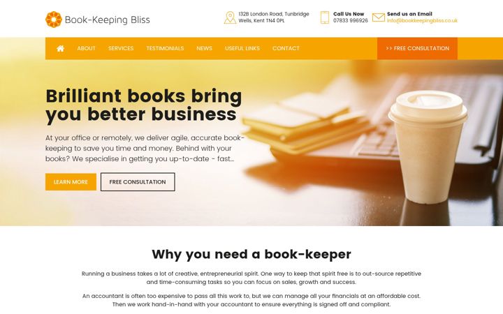 Screenshot of bookkeepingbliss.co.uk