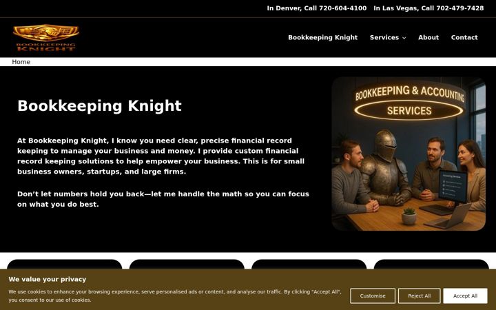 Captura de pantalla de bookkeepingknight.com