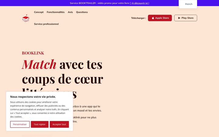 Screenshot of booklink.fr